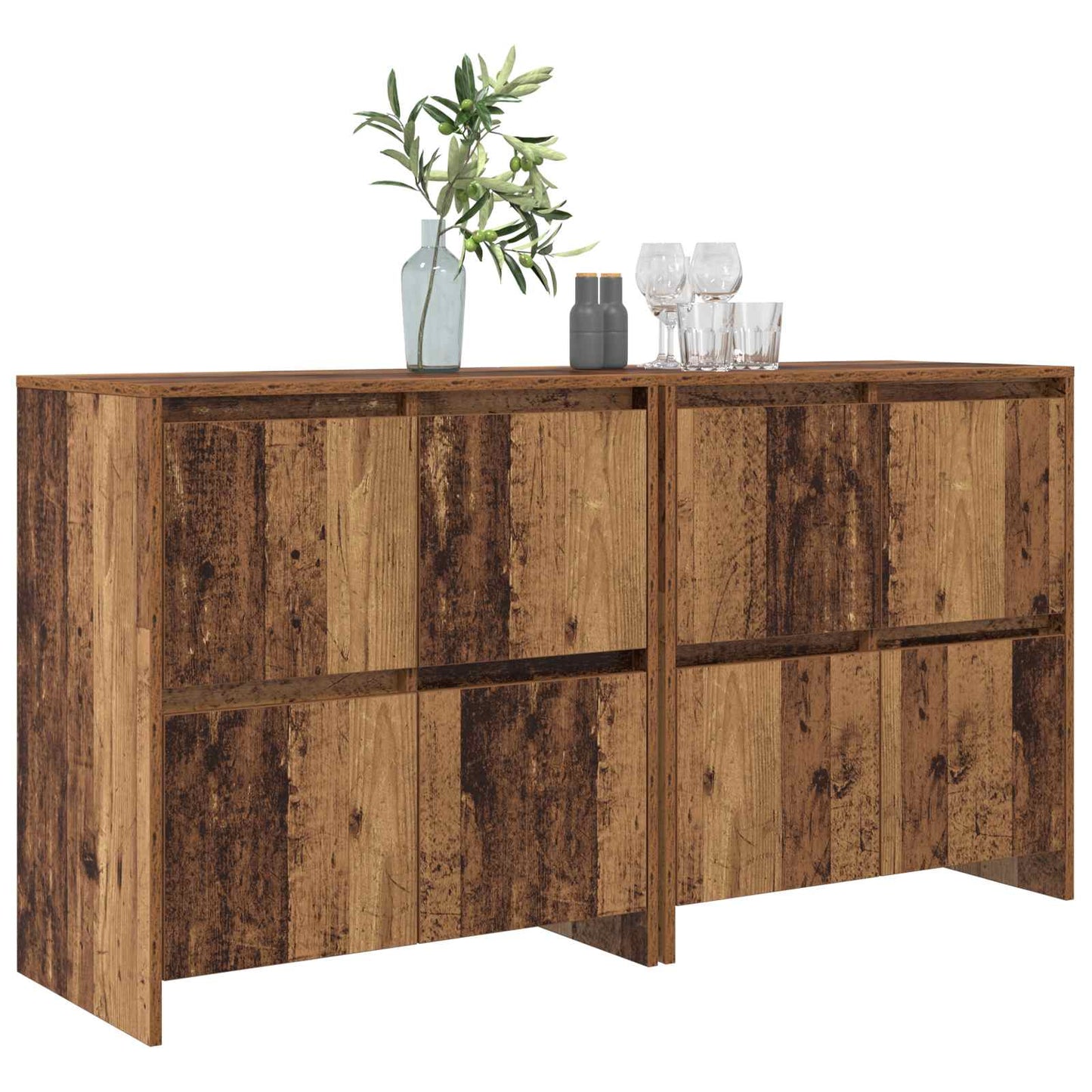 Dressoirs 2 pcs Oud hout 70 x 41 x 75 cm Bewerkt hout is nu te koop bij PeponiXL, paradijselijk wonen!