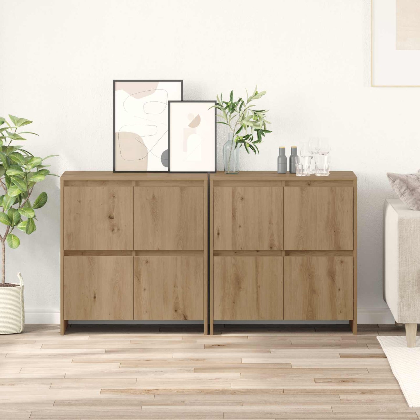 Dressoirs 2 pcs artisanaal eikenkleurig 70 x 41 x 75 cm is nu te koop bij PeponiXL, paradijselijk wonen!