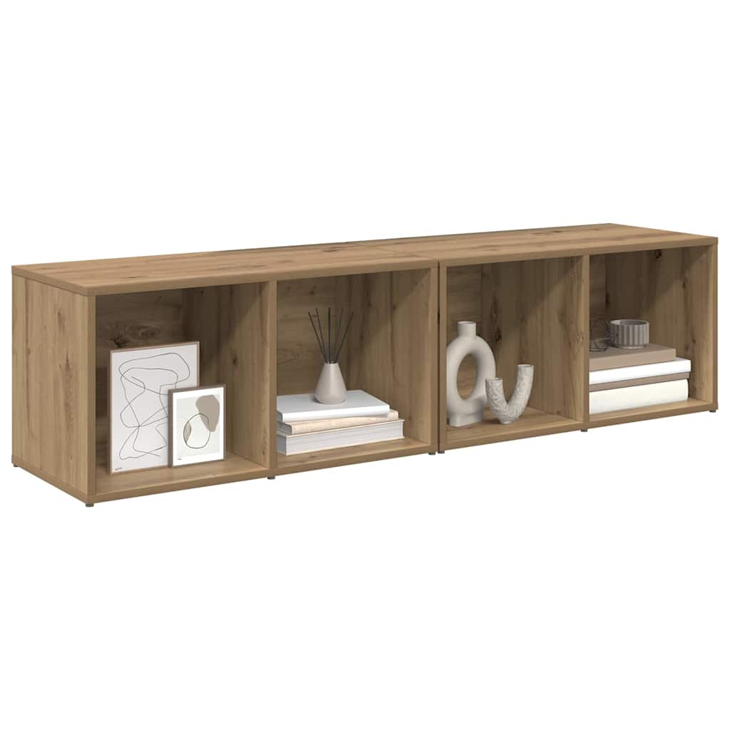 Tv-meubelset 2 pcs Artisan Eiken 37 x 35 x 72 cm Bewerkt hout is nu te koop bij PeponiXL, paradijselijk wonen!