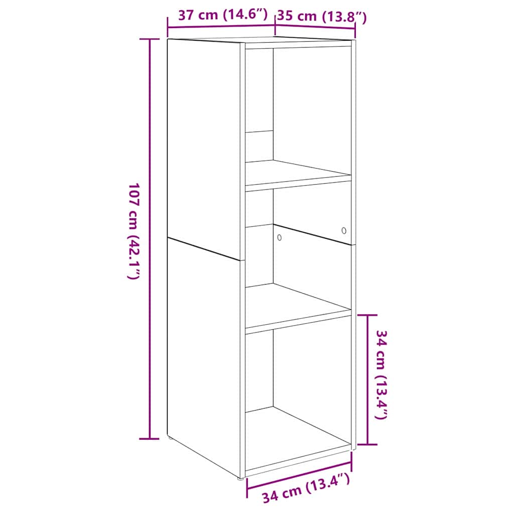 Tv-meubelset 4 pcs Zwart Eiken 37 x 35 x 107 cm Bewerkt hout is nu te koop bij PeponiXL, paradijselijk wonen!