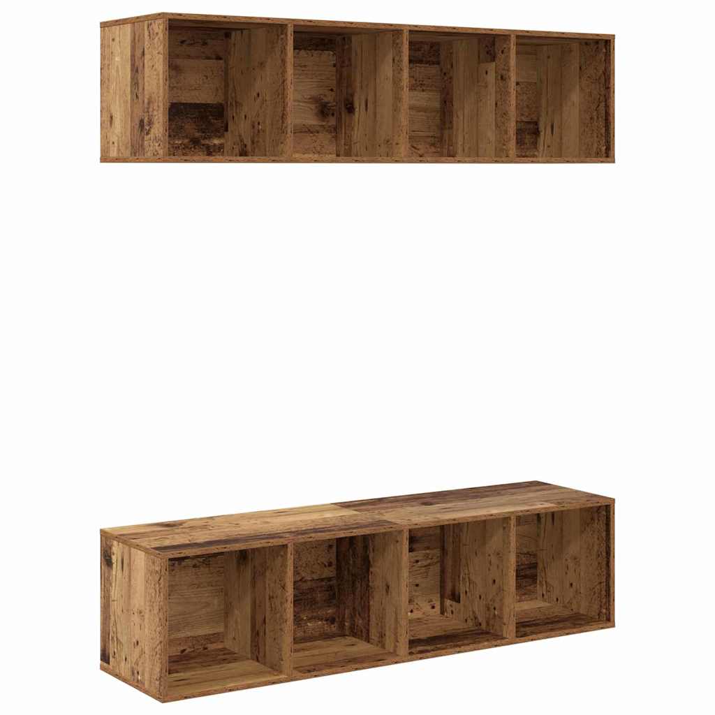Tv-meubelset 2 pcs Oud Hout 37 x 37 x 142,5 cm Bewerkt hout is nu te koop bij PeponiXL, paradijselijk wonen!