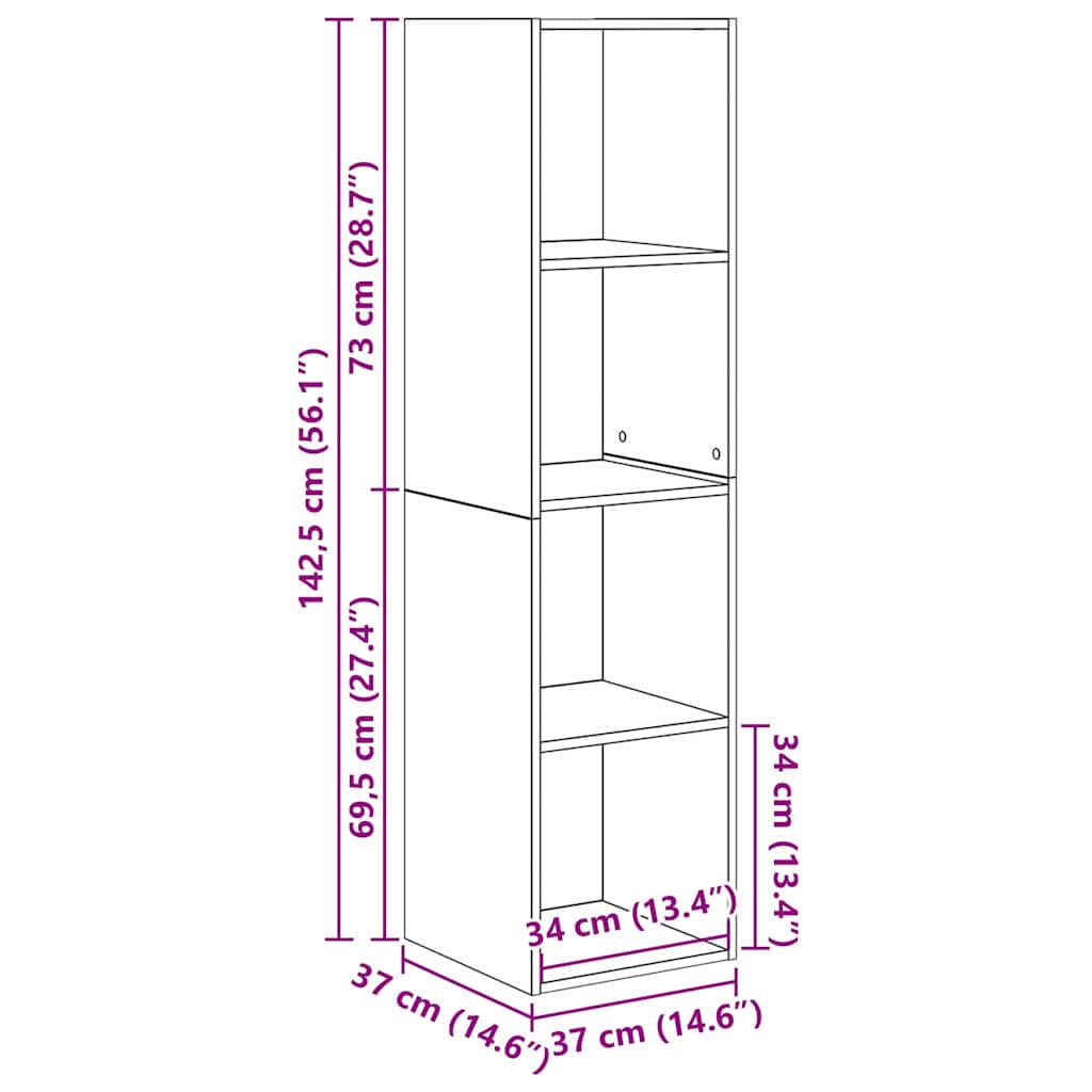 Tv-meubelset 2 pcs Zwart Eiken 37 x 37 x 142,5 cm Bewerkt hout is nu te koop bij PeponiXL, paradijselijk wonen!