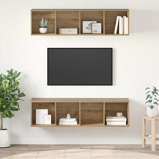 Tv-meubelset 2 pcs Artisan Eiken 37 x 37 x 142,5 cm is nu te koop bij PeponiXL, paradijselijk wonen!