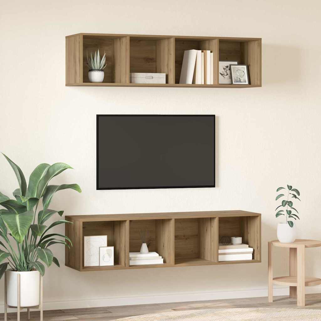 Tv-meubelset 2 pcs Artisan Eiken 37 x 37 x 142,5 cm is nu te koop bij PeponiXL, paradijselijk wonen!