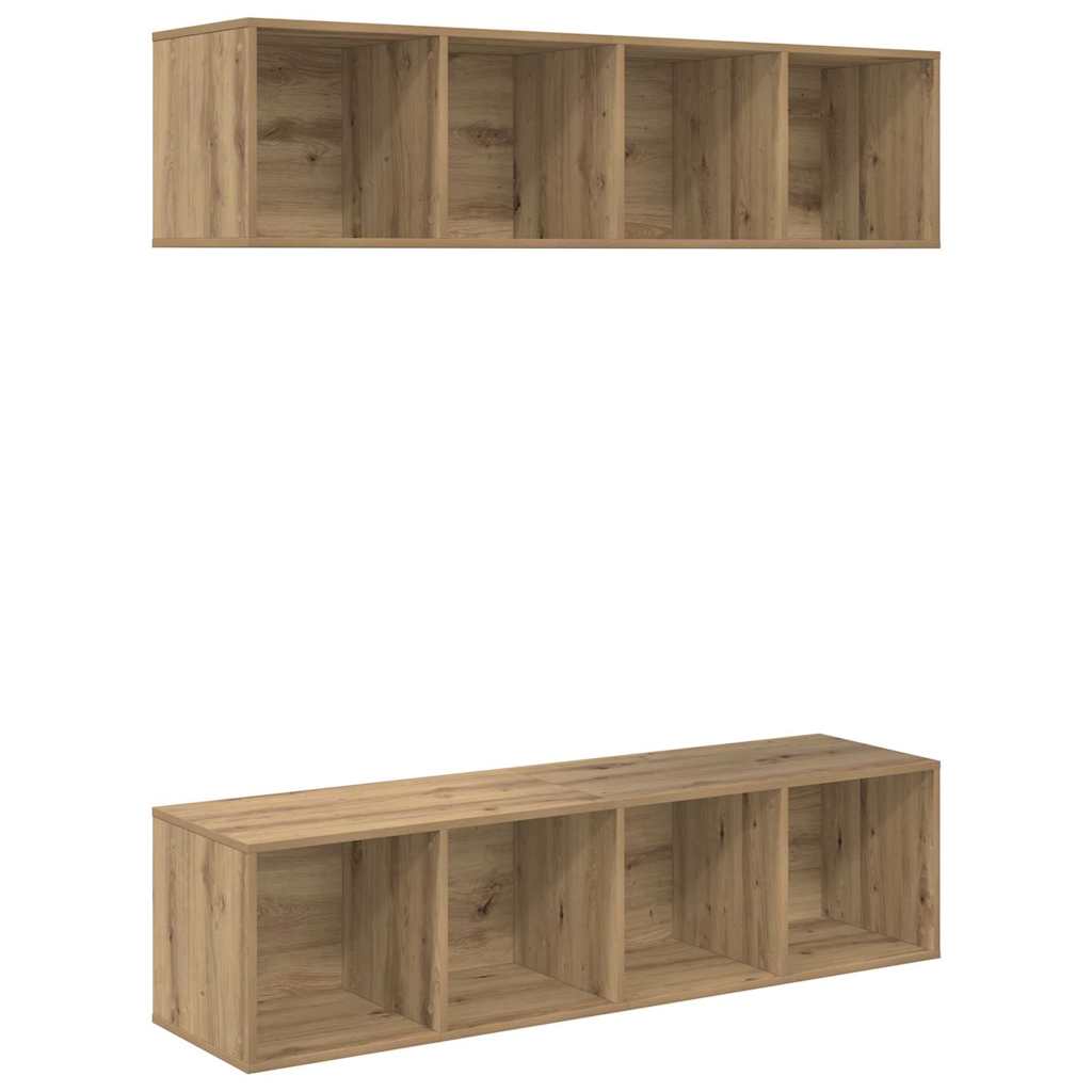 Tv-meubelset 2 pcs Artisan Eiken 37 x 37 x 142,5 cm is nu te koop bij PeponiXL, paradijselijk wonen!