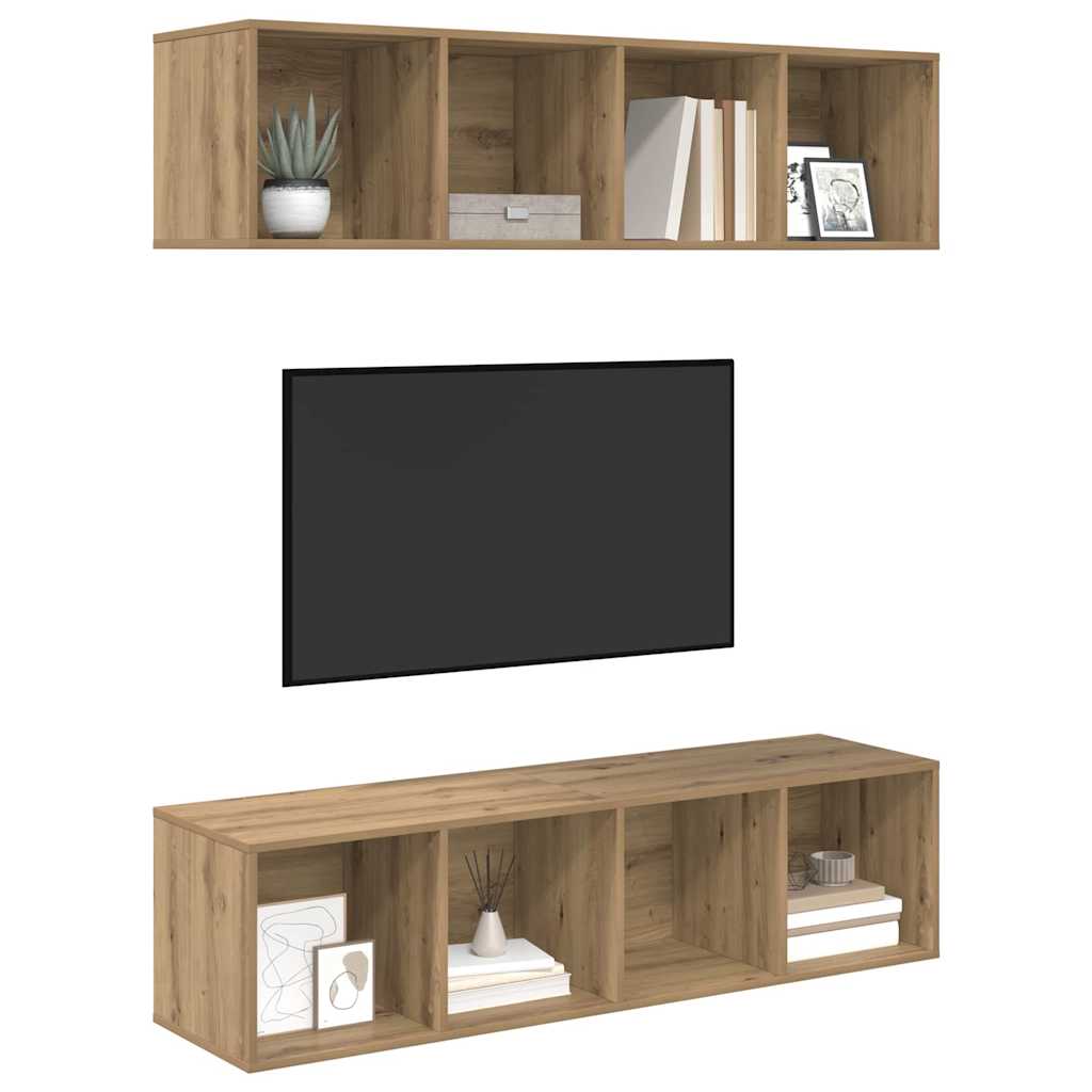 Tv-meubelset 2 pcs Artisan Eiken 37 x 37 x 142,5 cm is nu te koop bij PeponiXL, paradijselijk wonen!