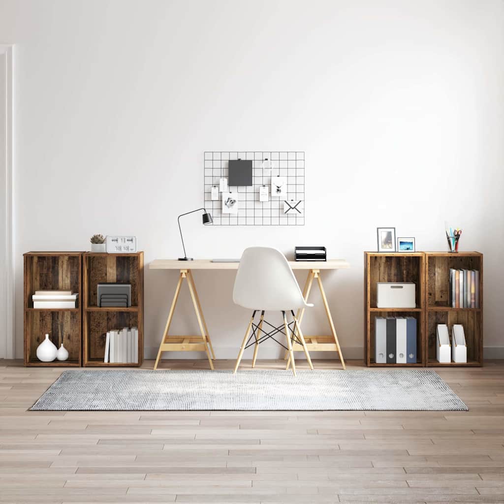 Tv-meubelset 4 pcs Oud Hout 37 x 37 x 72 cm Bewerkt hout is nu te koop bij PeponiXL, paradijselijk wonen!