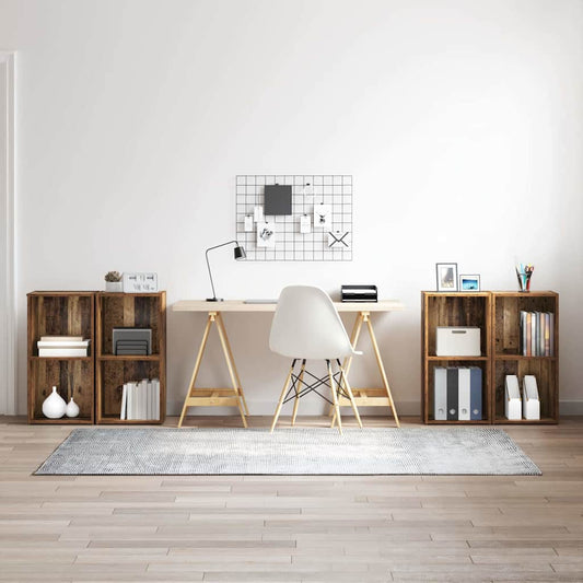 Tv-meubelset 4 pcs Oud Hout 37 x 37 x 72 cm Bewerkt hout is nu te koop bij PeponiXL, paradijselijk wonen!