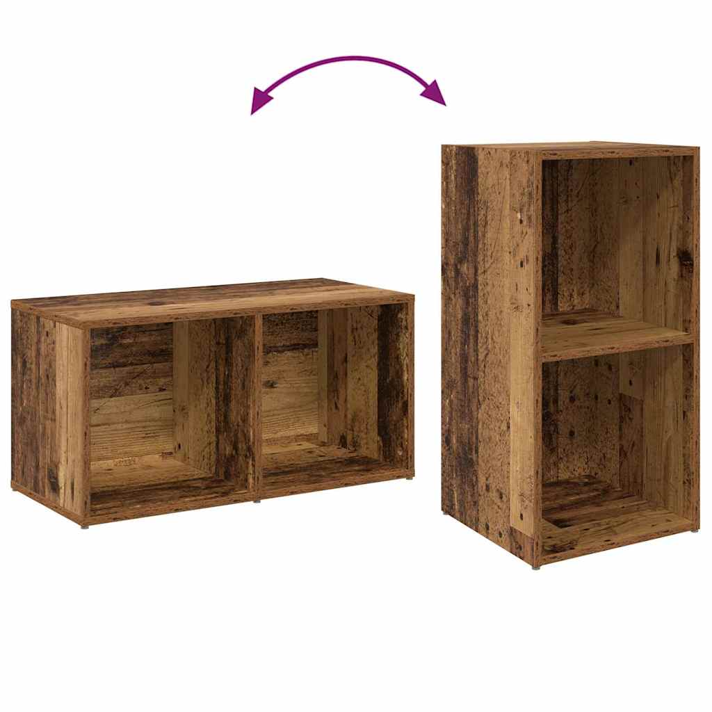 Tv-meubelset 4 pcs Oud Hout 37 x 37 x 72 cm Bewerkt hout is nu te koop bij PeponiXL, paradijselijk wonen!