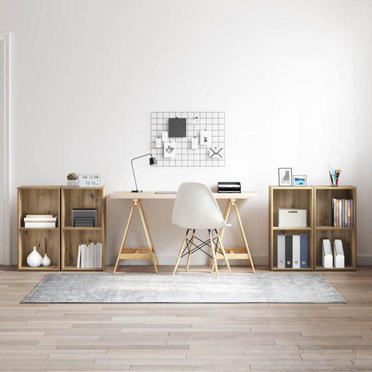 Tv-meubelset 4 pcs Artisan Eiken 37 x 37 x 72 cm Bewerkt hout is nu te koop bij PeponiXL, paradijselijk wonen!