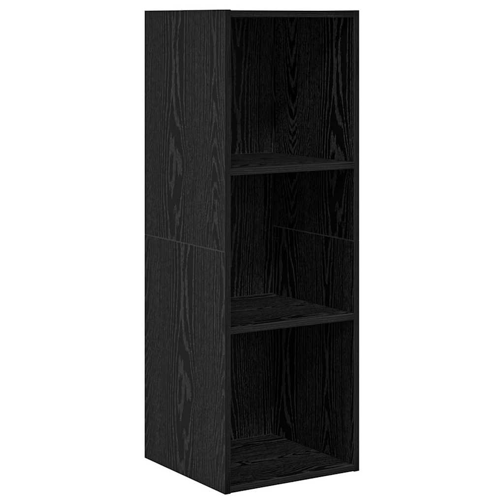 Tv-meubelset 4 pcs Zwart Eiken 37 x 37 x 107,5 cm Bewerkt hout is nu te koop bij PeponiXL, paradijselijk wonen!