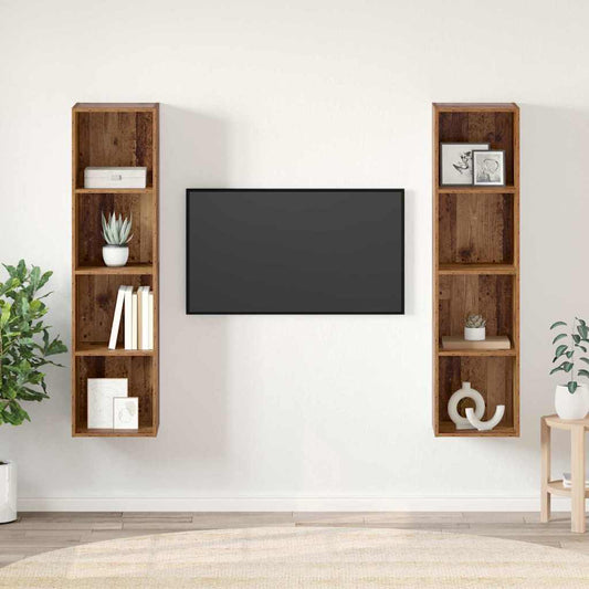 Tv-meubelset 2 pcs Bruin 37 x 37 x 142,5 cm Bewerkt hout is nu te koop bij PeponiXL, paradijselijk wonen!