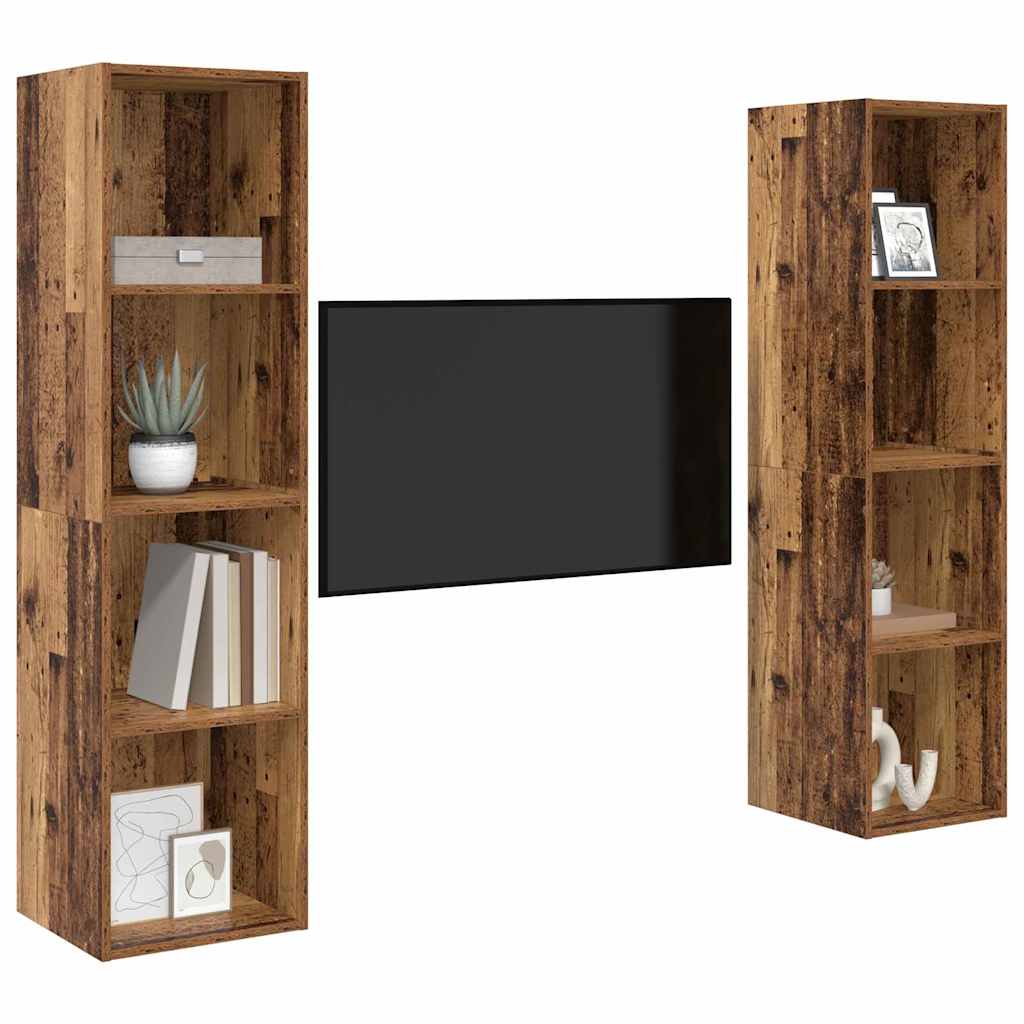 Tv-meubelset 2 pcs Bruin 37 x 37 x 142,5 cm Bewerkt hout is nu te koop bij PeponiXL, paradijselijk wonen!