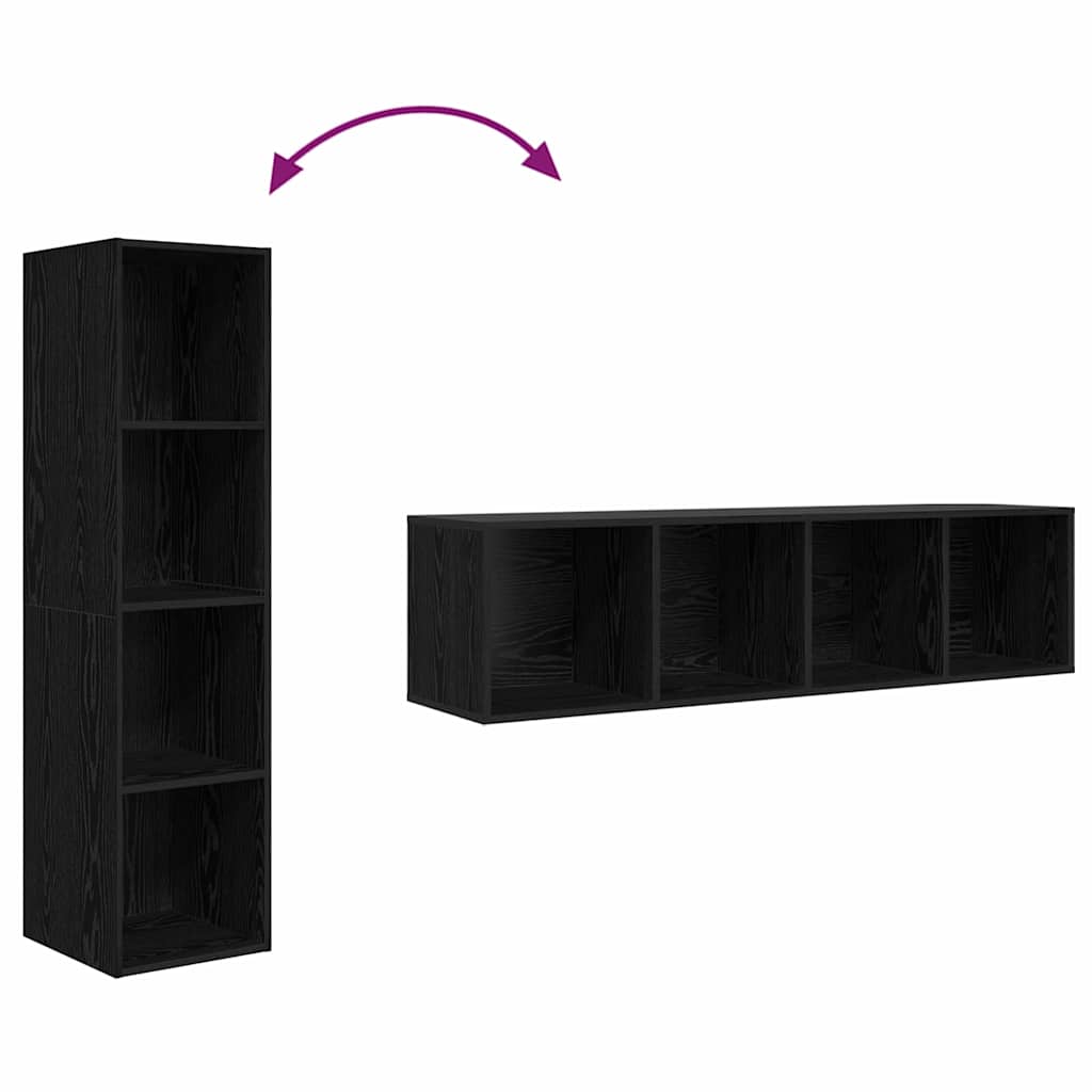 Tv-meubelset 2 pcs Zwart 37 x 37 x 142,5 cm Bewerkt hout is nu te koop bij PeponiXL, paradijselijk wonen!