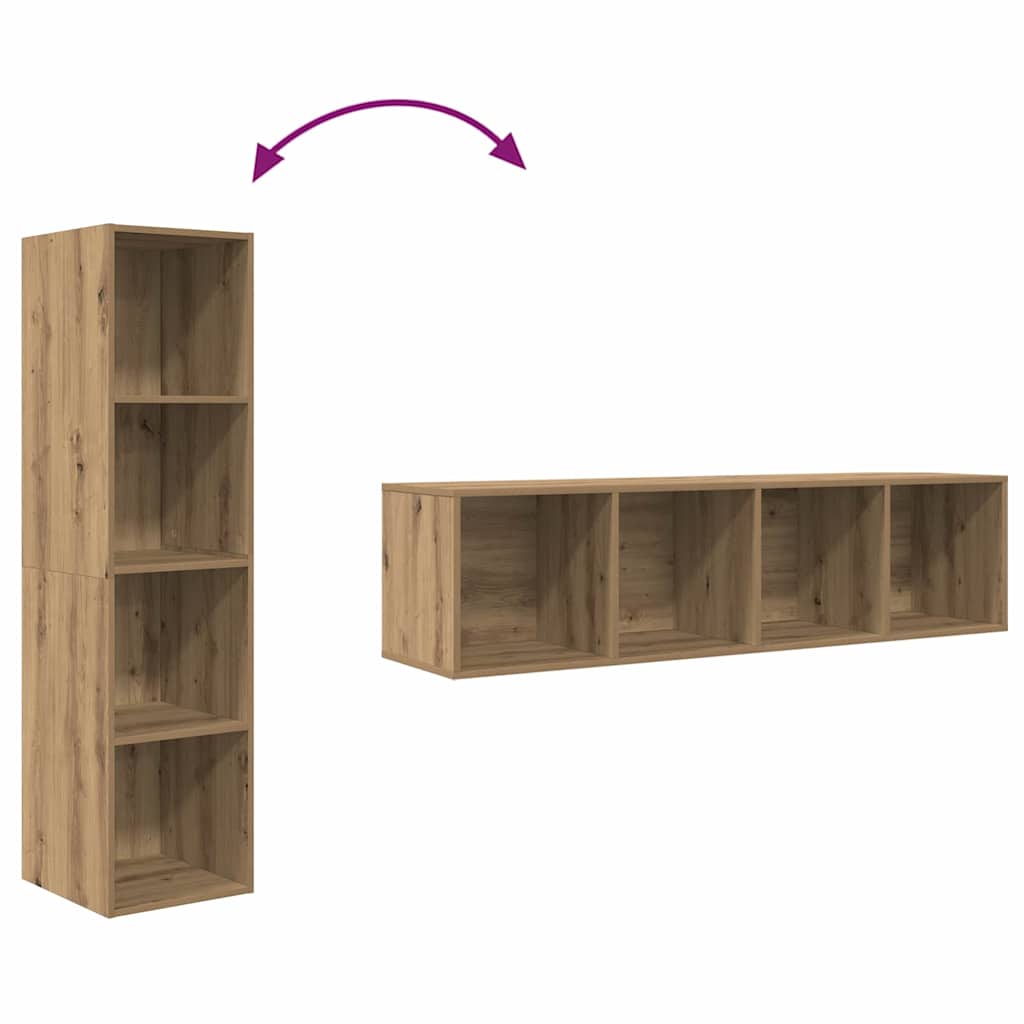 Tv-meubelset 2 pcs Bruin 37 x 37 x 142,5 cm Bewerkt hout is nu te koop bij PeponiXL, paradijselijk wonen!