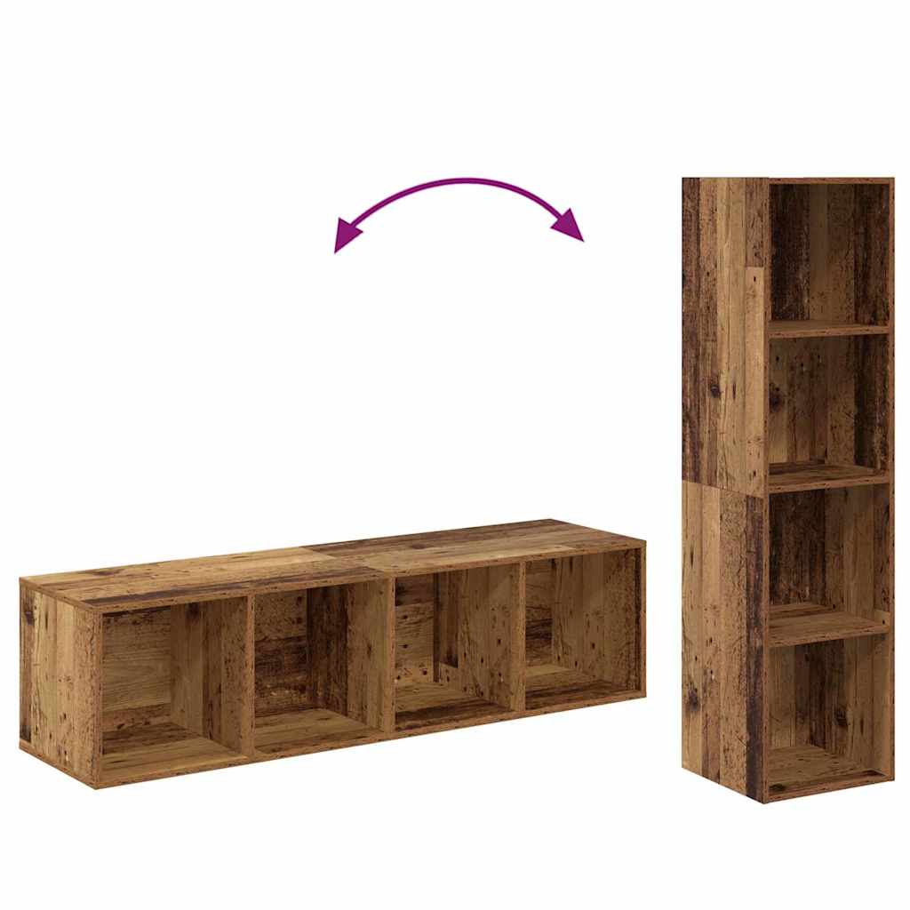 Tv-meubelset 4 pcs Bruin 37 x 37 x 142,5 cm Bewerkt hout is nu te koop bij PeponiXL, paradijselijk wonen!