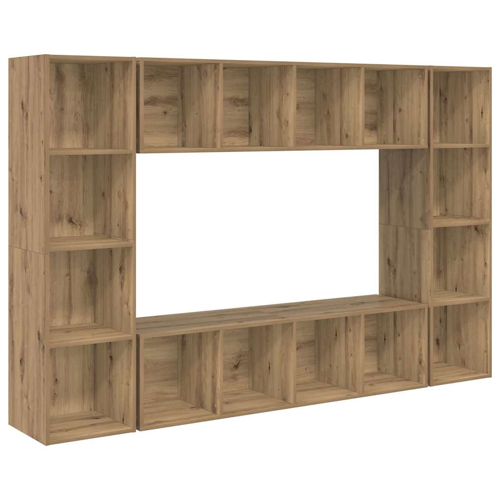 Tv-meubelset 4 pcs Bruin 37 x 37 x 142,5 cm Bewerkt hout is nu te koop bij PeponiXL, paradijselijk wonen!