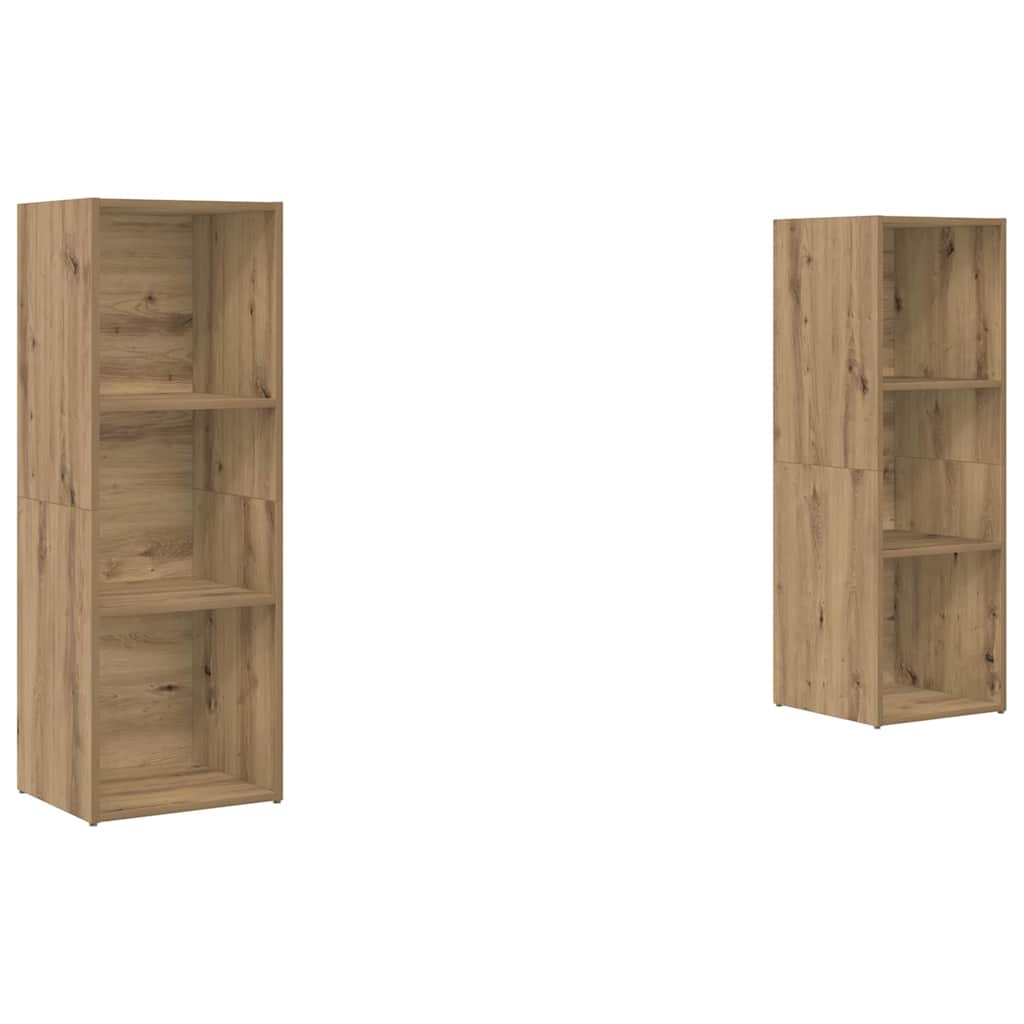Tv-meubelset 2 pcs Artisan Eiken 107 x 35 x 37 cm Bewerkt hout is nu te koop bij PeponiXL, paradijselijk wonen!