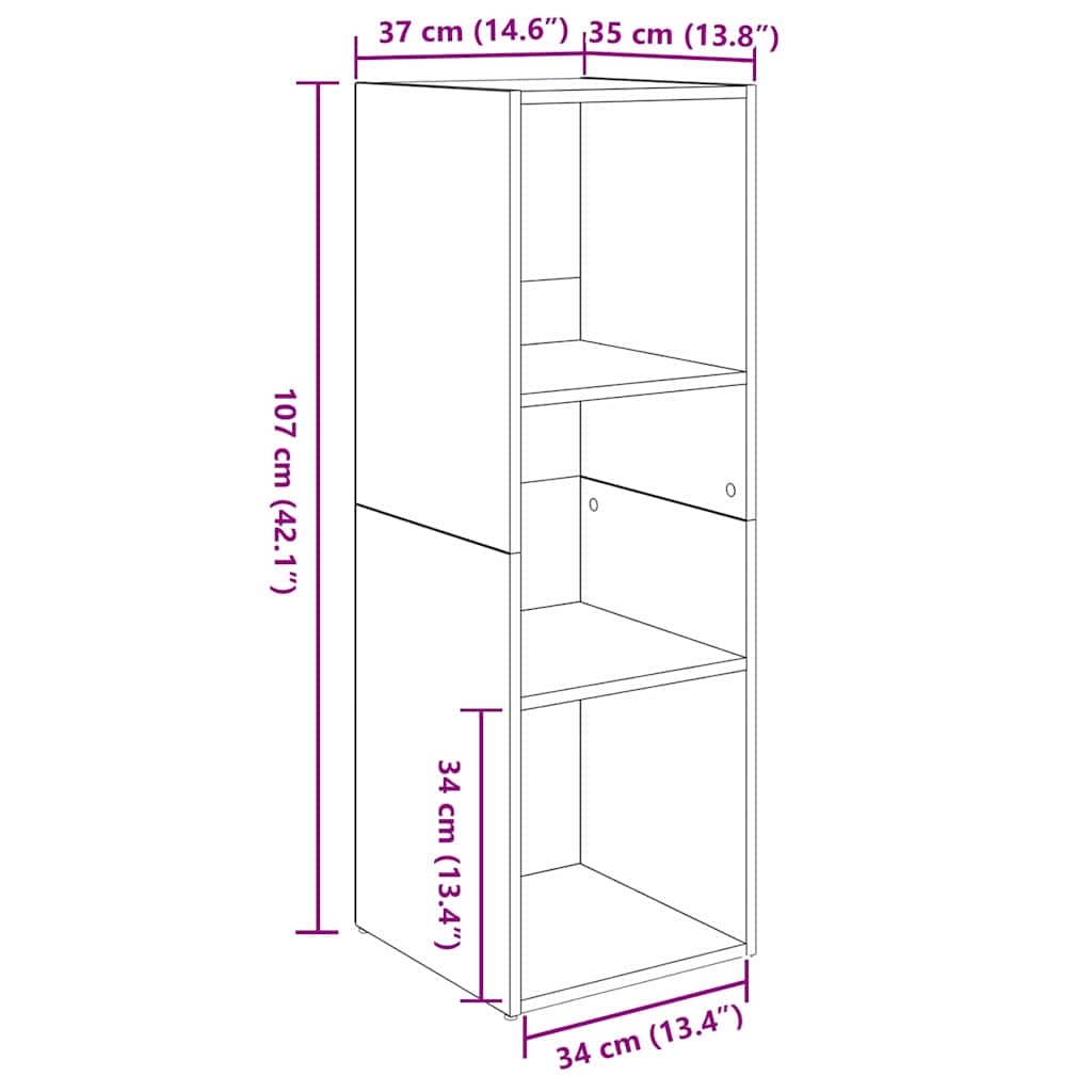 Tv-meubelset 2 pcs Artisan Eiken 107 x 35 x 37 cm Bewerkt hout is nu te koop bij PeponiXL, paradijselijk wonen!