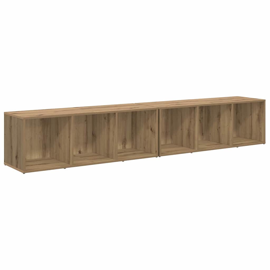 Tv-meubelset 2 pcs Artisan Eiken 37 x 35 x 107cm Bewerkt hout is nu te koop bij PeponiXL, paradijselijk wonen!