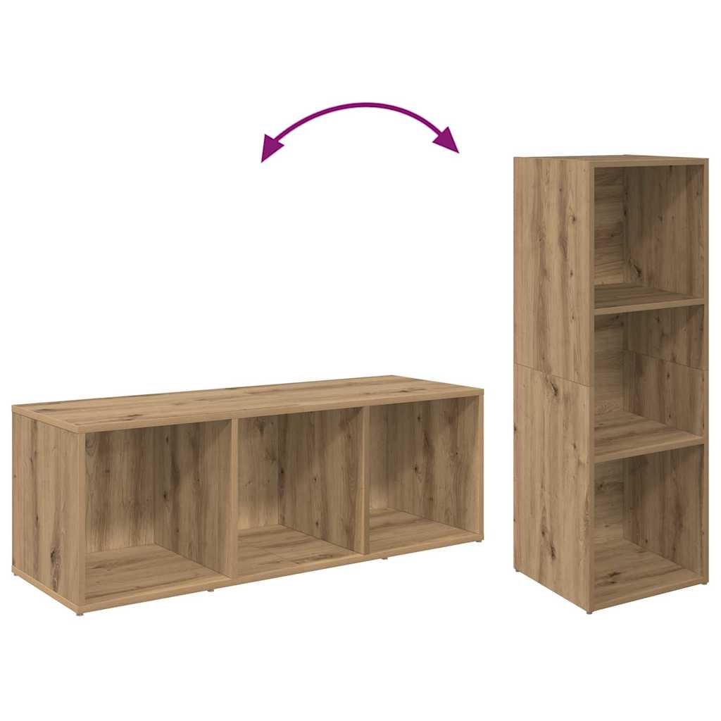 Tv-meubelset 2 pcs Artisan Eiken 37 x 35 x 107cm Bewerkt hout is nu te koop bij PeponiXL, paradijselijk wonen!