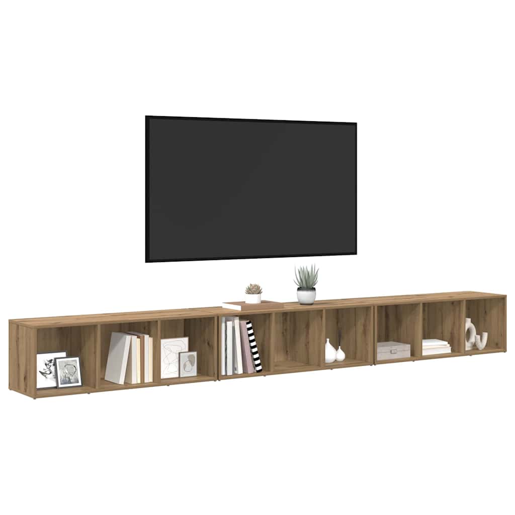 Tv-meubelset 3 pcs Artisan Eiken 37 x 35 x 107,5 cm is nu te koop bij PeponiXL, paradijselijk wonen!