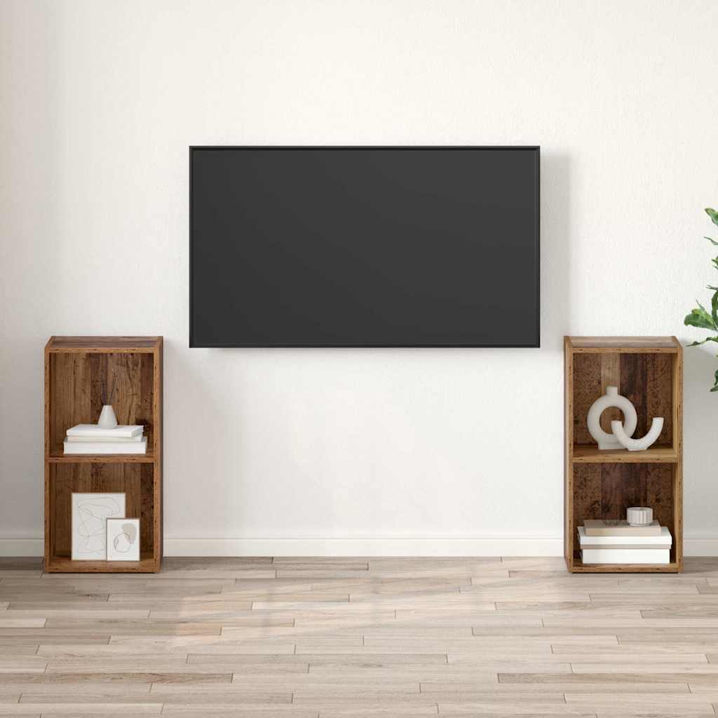Tv-meubelset 2 pcs Oud Hout 72 x 35 x 36,5 cm Bewerkt hout is nu te koop bij PeponiXL, paradijselijk wonen!