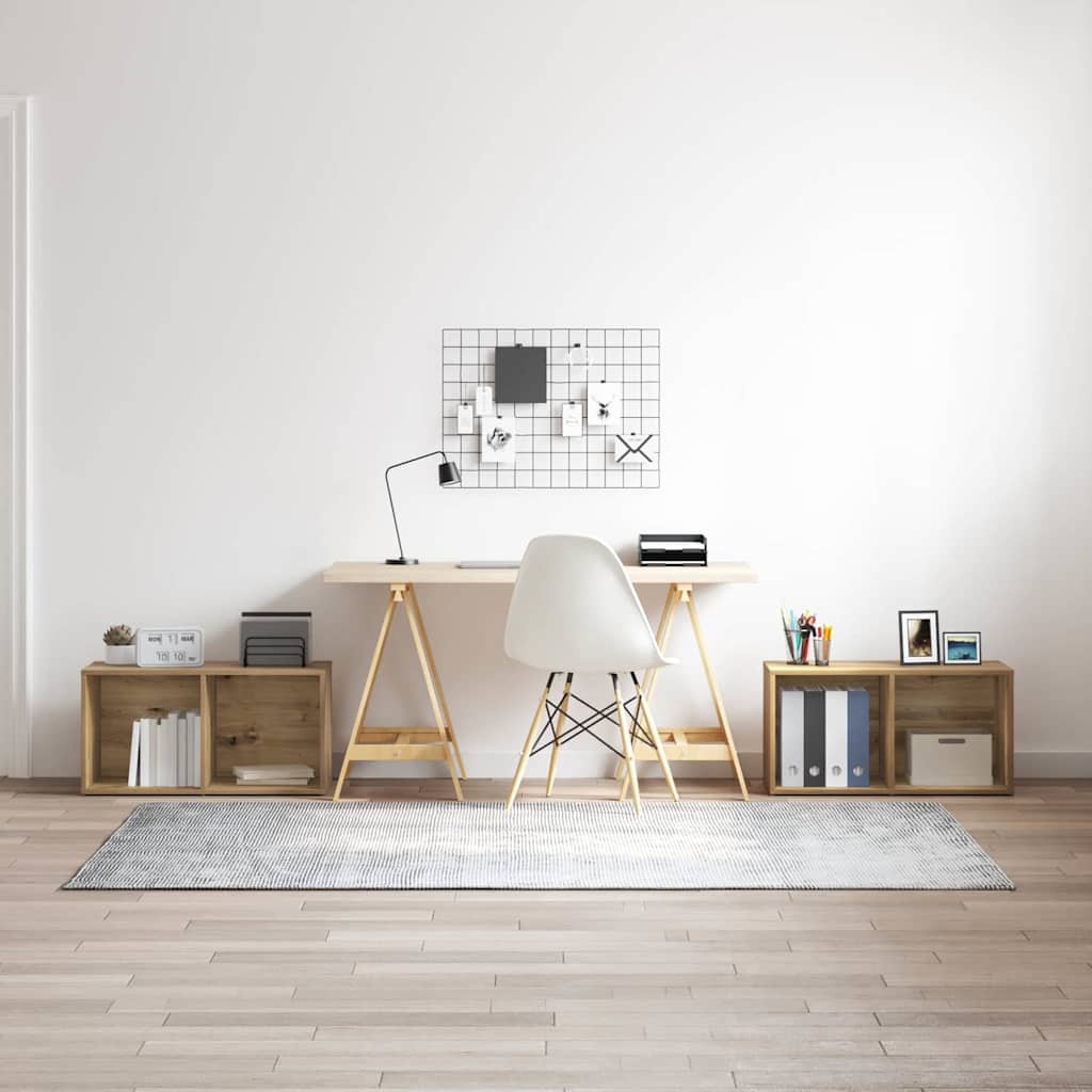 Tv-meubelset 2 pcs Artisan Eiken 37 x 35 x 72 cm Bewerkt hout is nu te koop bij PeponiXL, paradijselijk wonen!