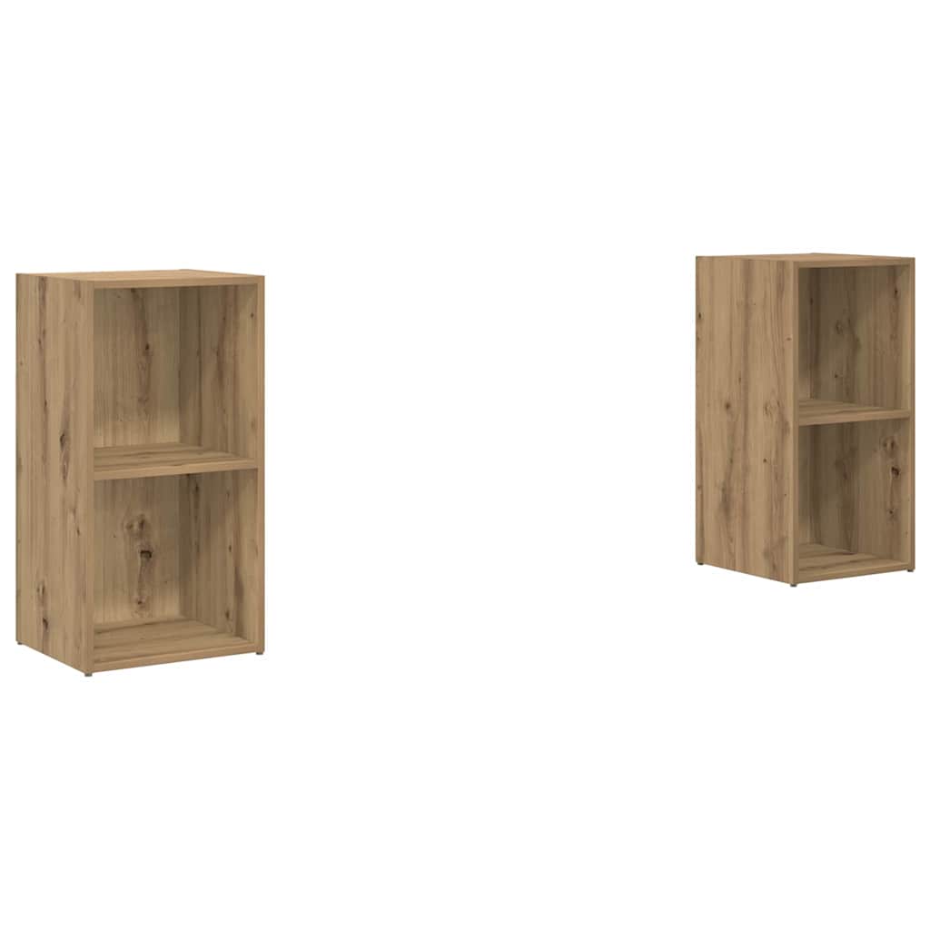 Tv-meubelset 2 pcs Artisan Eiken 37 x 35 x 72 cm Bewerkt hout is nu te koop bij PeponiXL, paradijselijk wonen!