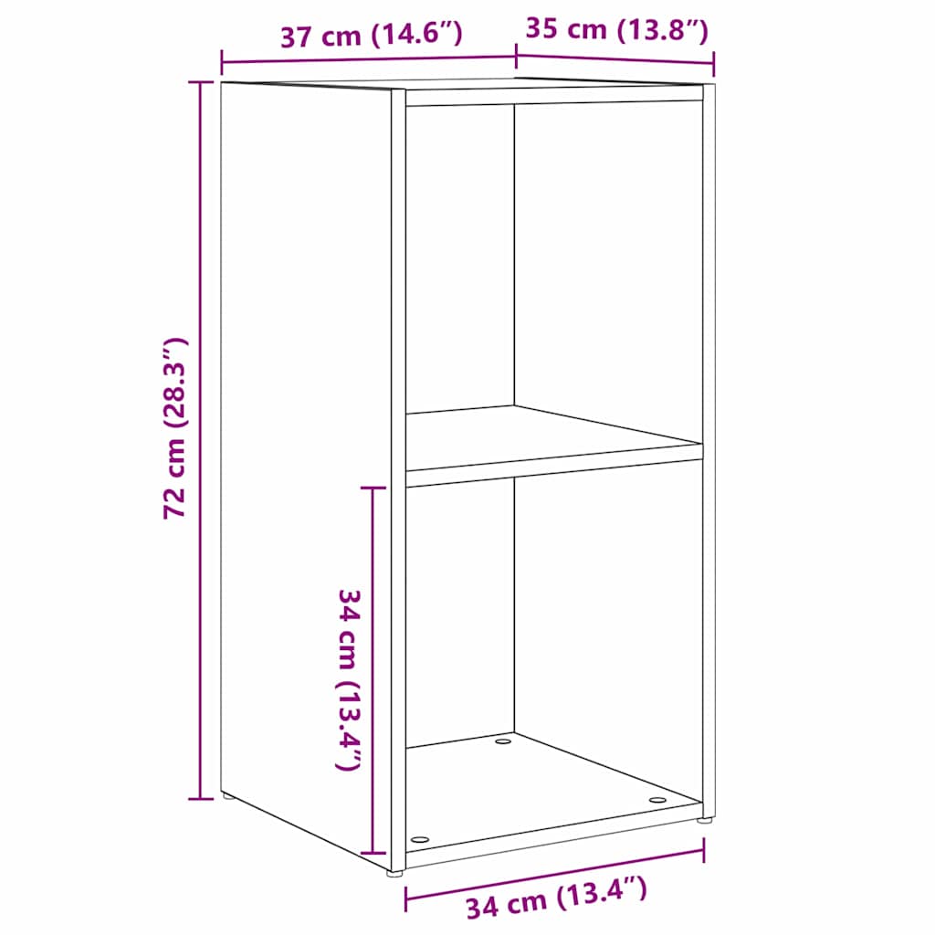 Tv-meubelset 2 pcs Artisan Eiken 37 x 35 x 72 cm Bewerkt hout is nu te koop bij PeponiXL, paradijselijk wonen!