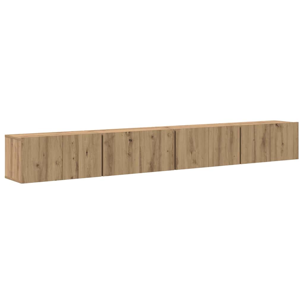 Tv-meubelset 4 pcs Artisan Eiken 60 x 30 x 30 cm Bewerkt hout is nu te koop bij PeponiXL, paradijselijk wonen!
