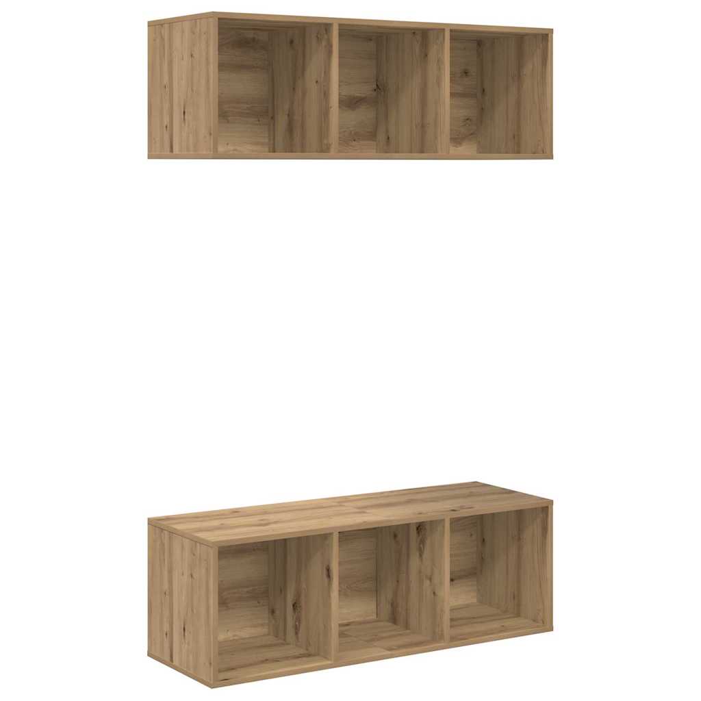 Tv-meubelset 2 pcs Artisan Eiken 37 x 37 x 107 cm Bewerkt hout is nu te koop bij PeponiXL, paradijselijk wonen!