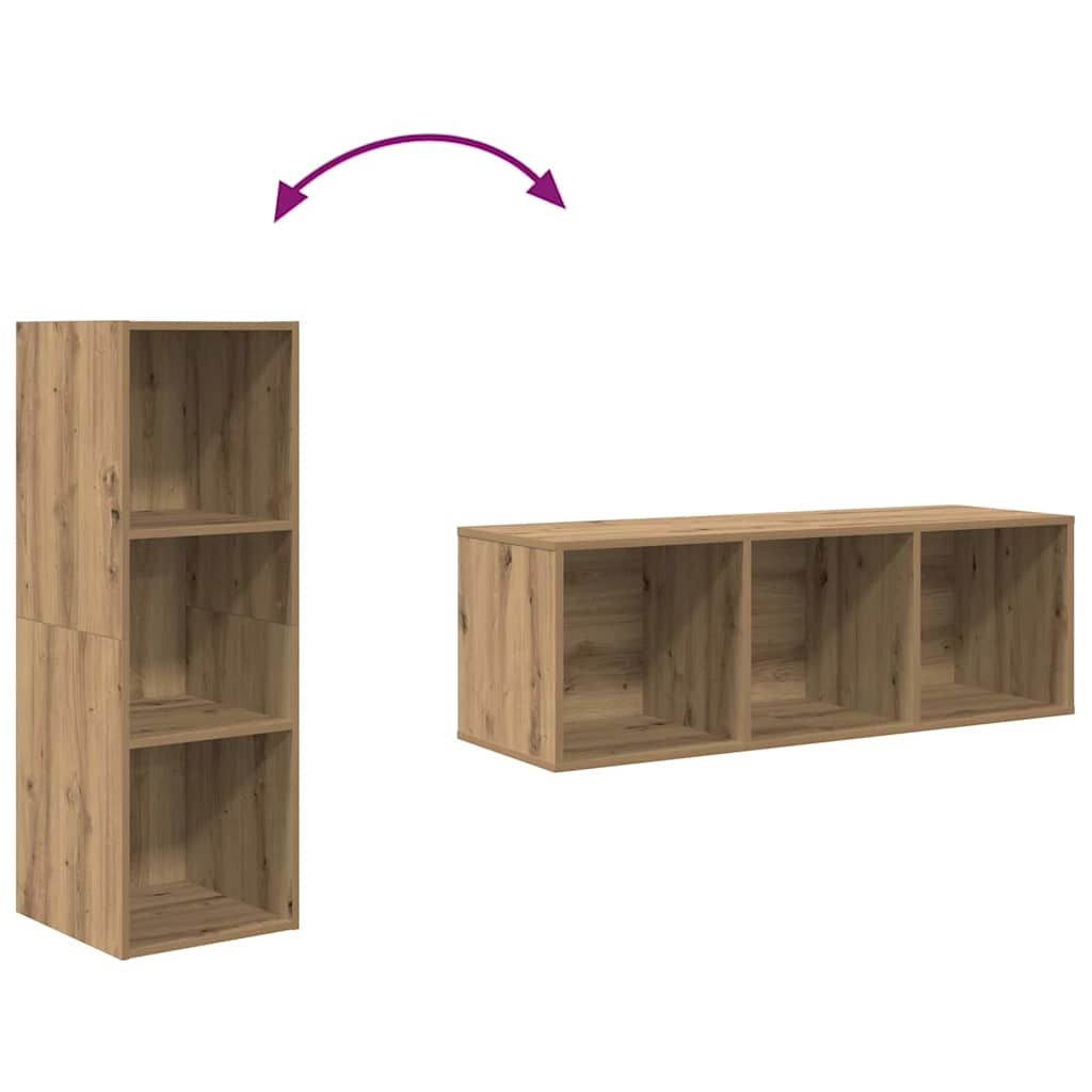 Tv-meubelset 2 pcs Artisan Eiken 37 x 37 x 107 cm Bewerkt hout is nu te koop bij PeponiXL, paradijselijk wonen!