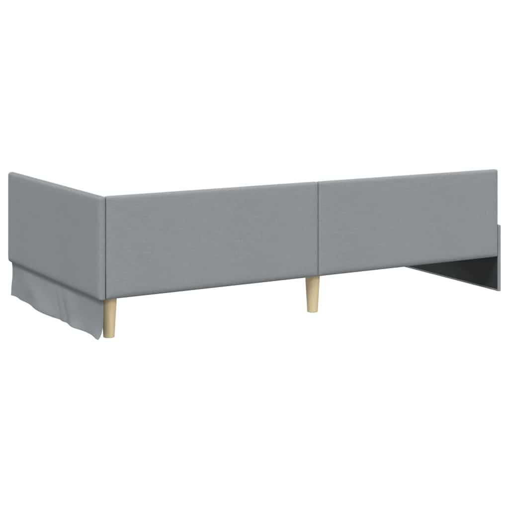 Hoekbedframe met hoofdeinde Lichtgrijs 80 cm x 200 cm Stof is nu te koop bij PeponiXL, paradijselijk wonen!