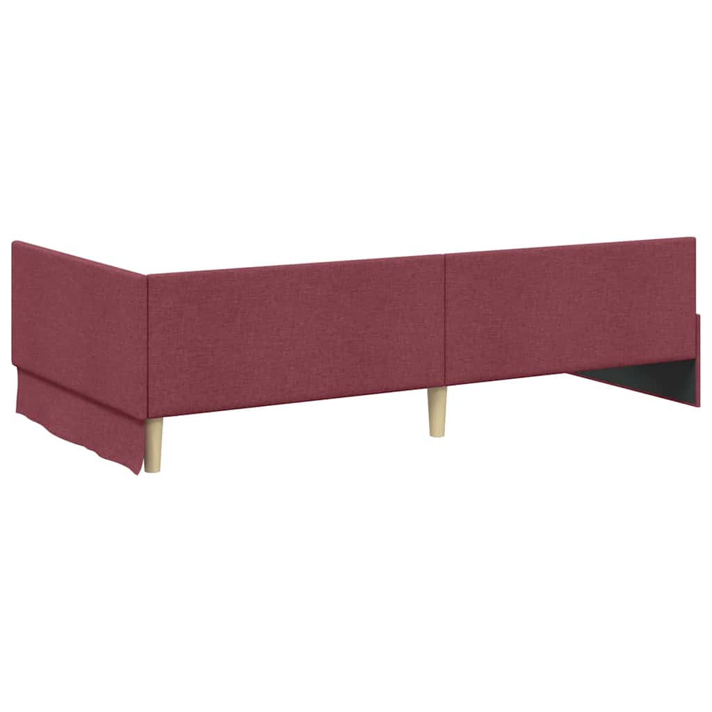 Hoekbedframe met hoofdeinde Wijnrood 100 cm x 200 cm Stof is nu te koop bij PeponiXL, paradijselijk wonen!