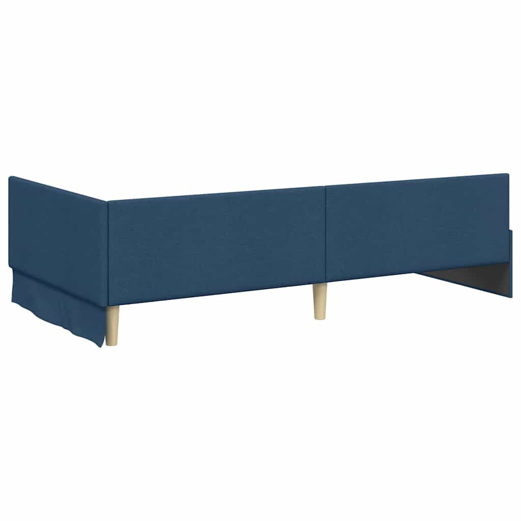 Hoekbedframe met hoofdeinde Blauw 100 cm x 200 cm Stof is nu te koop bij PeponiXL, paradijselijk wonen!