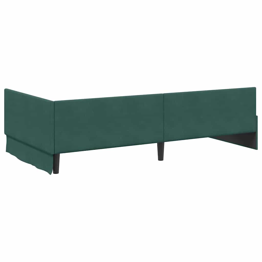 Hoekbedframe met hoofdeinde Donkergroen 90 cm x 190 cm Fluweel is nu te koop bij PeponiXL, paradijselijk wonen!