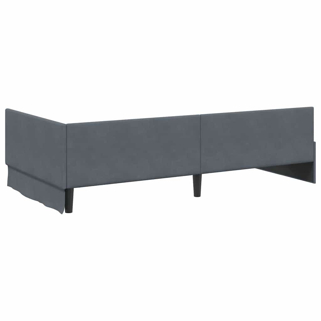 Hoekbedframe met hoofdeinde Donkergrijs 90 cm x 200 cm Fluweel is nu te koop bij PeponiXL, paradijselijk wonen!