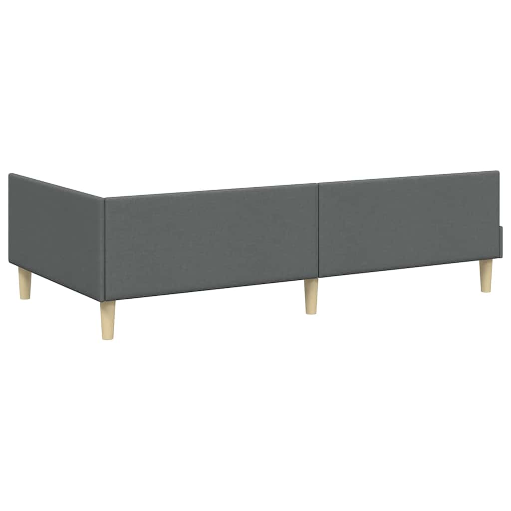 Hoekbedframe Donkergrijs 80 x 200 cm Stof is nu te koop bij PeponiXL, paradijselijk wonen!
