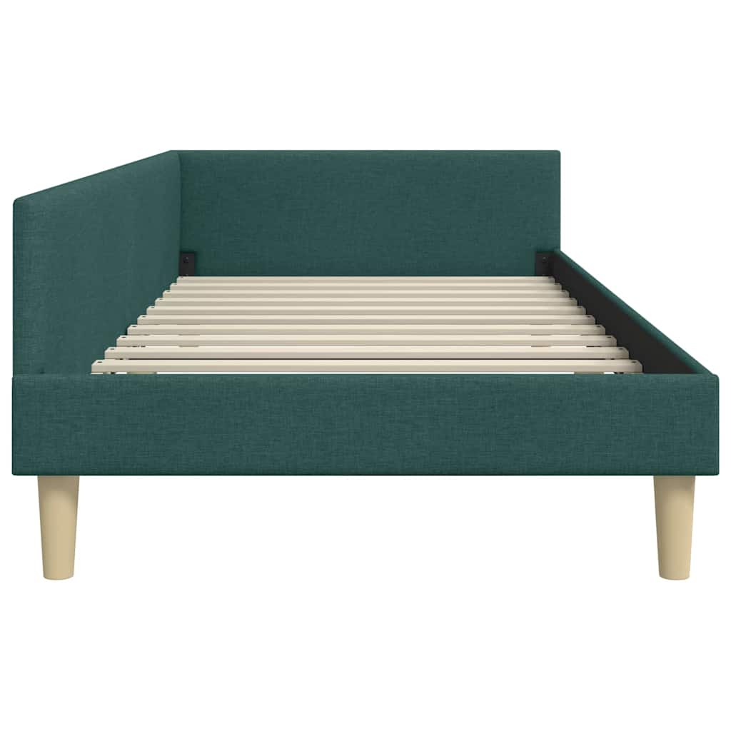 Hoekbedframe Donkergroen 80 x 200 cm Stof is nu te koop bij PeponiXL, paradijselijk wonen!