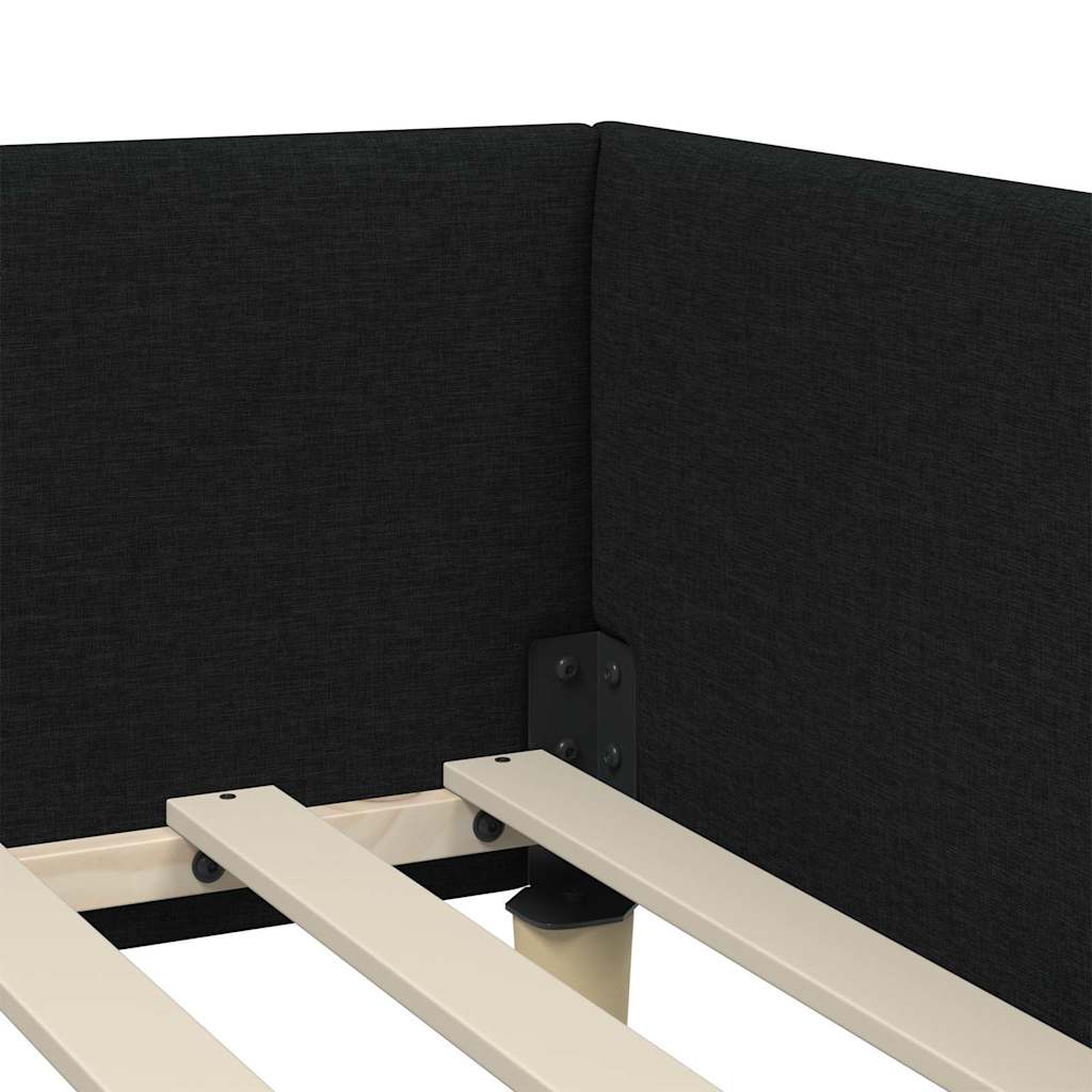Hoekbedframe Zwart 90 x 190 cm Stof is nu te koop bij PeponiXL, paradijselijk wonen!
