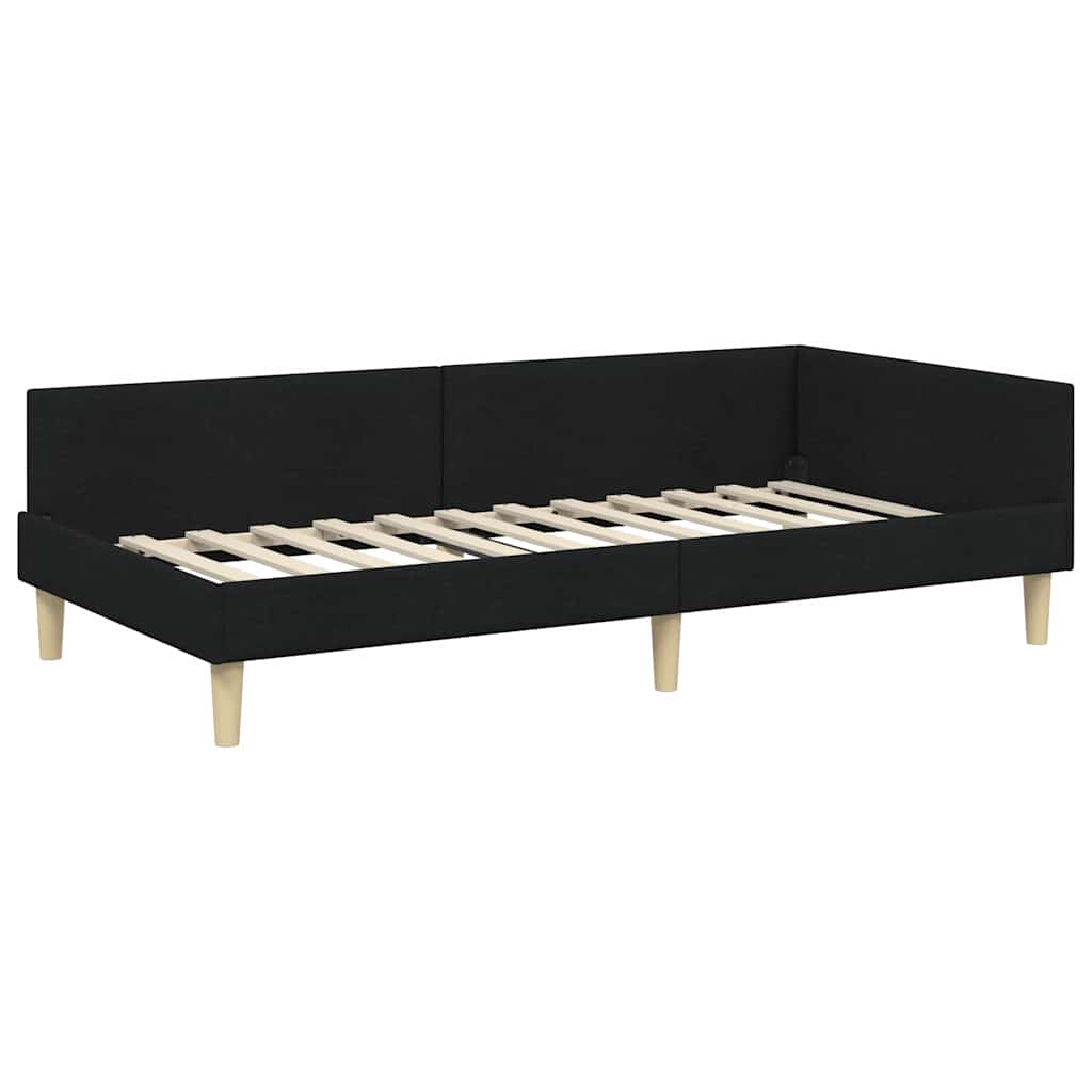 Hoekbedframe Zwart 90 x 190 cm Stof is nu te koop bij PeponiXL, paradijselijk wonen!