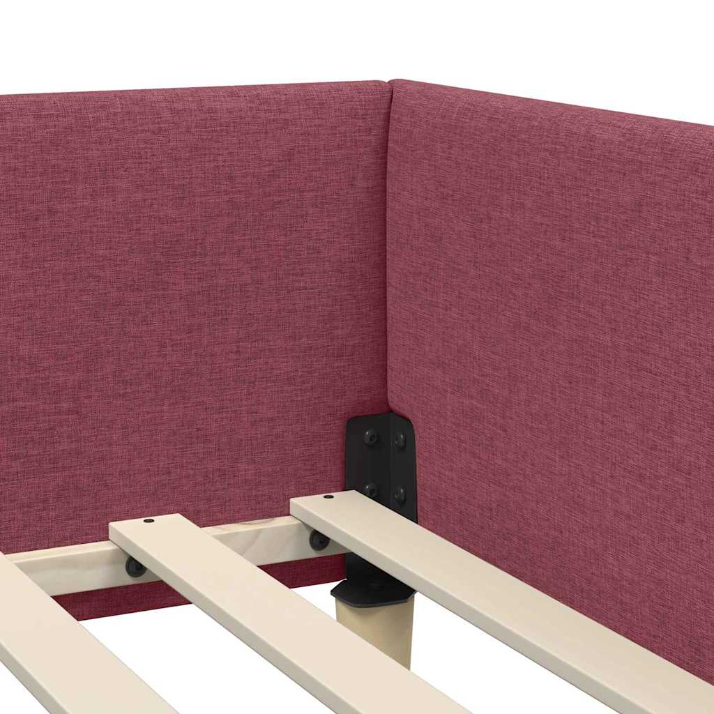 Hoekbedframe Wijnrood 90 x 190 cm Stof is nu te koop bij PeponiXL, paradijselijk wonen!