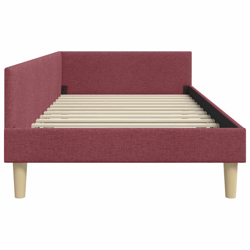 Hoekbedframe Wijnrood 90 x 190 cm Stof is nu te koop bij PeponiXL, paradijselijk wonen!