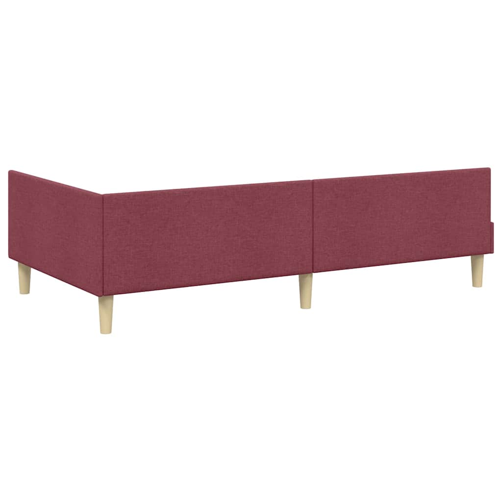 Hoekbedframe Wijnrood 90 x 200 cm Stof is nu te koop bij PeponiXL, paradijselijk wonen!