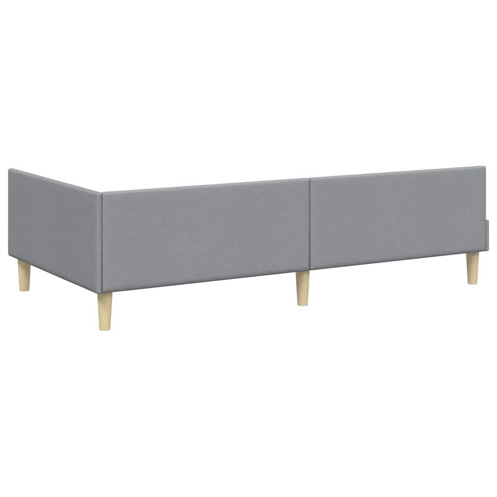Hoekbedframe Lichtgrijs 100 x 200 cm Stof is nu te koop bij PeponiXL, paradijselijk wonen!