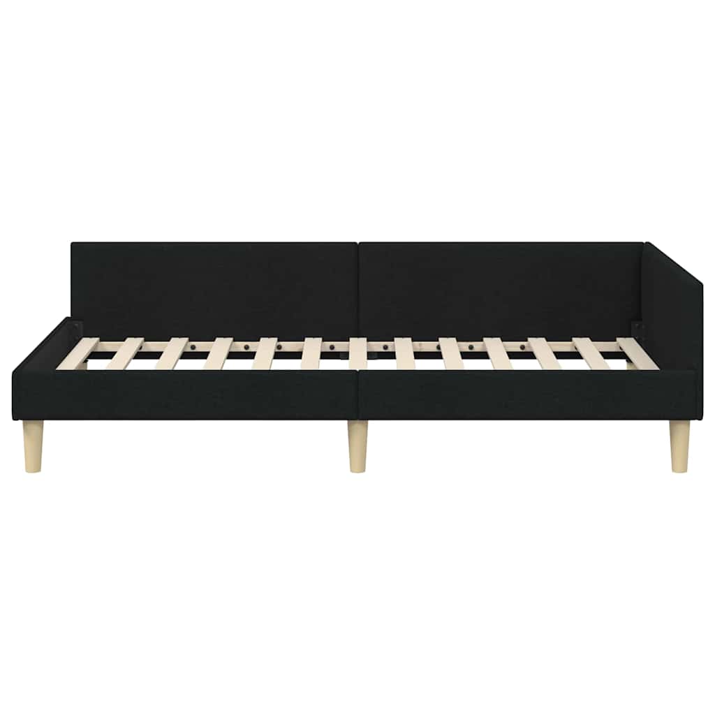 Hoekbedframe Zwart 100 x 200 cm Stof is nu te koop bij PeponiXL, paradijselijk wonen!