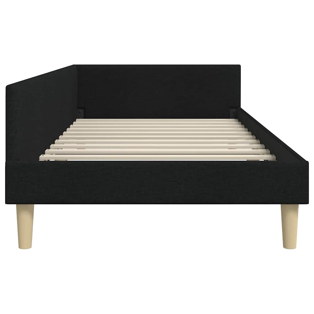 Hoekbedframe Zwart 100 x 200 cm Stof is nu te koop bij PeponiXL, paradijselijk wonen!