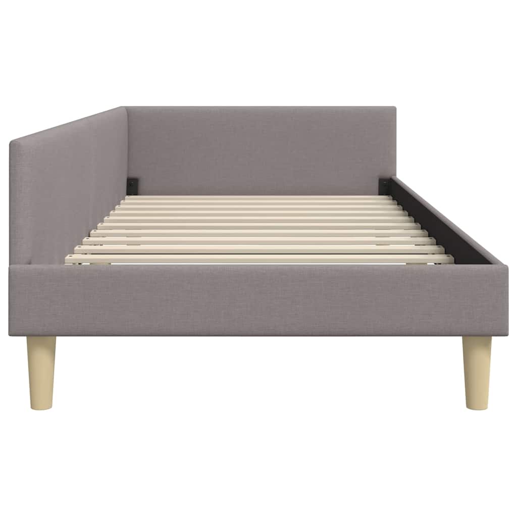 Hoekbedframe met hoofdeinde Taupe 100 x 200 cm Stof is nu te koop bij PeponiXL, paradijselijk wonen!