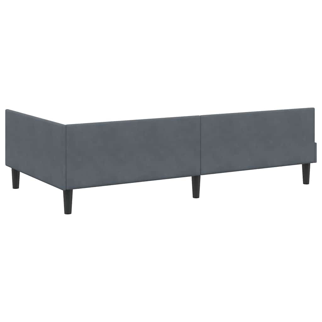 Hoekbedframe met hoofdeinde Donkergrijs 80 cm x 200 cm Fluweel is nu te koop bij PeponiXL, paradijselijk wonen!